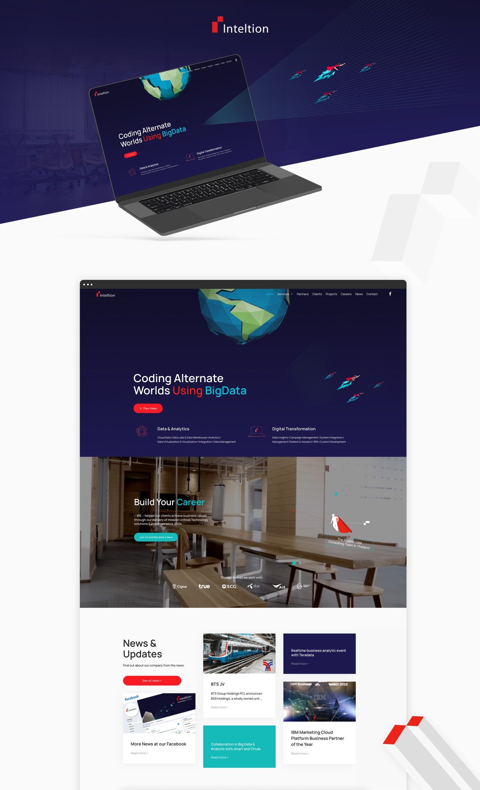 web design screenshot mockup showcasing fox's brand development